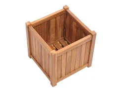 Canteiro elevado para plantas e flores terraço/jardim 40 x 40 x 40 cm madeira maciça de teca marrom 02_0039230