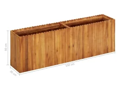 Canteiro elevado para plantas e flores jardim 150 x 30 x 50 cm madeira maciça de acácia 02_0000999