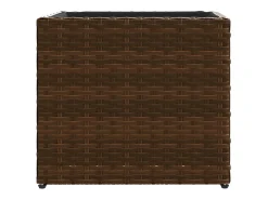 Canteiro elevado para plantas flores terraço jardim 36 x 30 x 32 cm resina trançada marrom 02_0037518