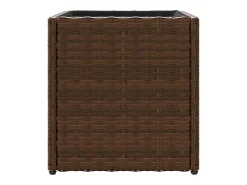 Canteiro elevado para plantas flores terraço jardim 36 x 30 x 32 cm resina trançada marrom 02_0037518