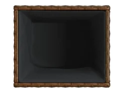 Canteiro elevado para plantas flores terraço jardim 36 x 30 x 32 cm resina trançada marrom 02_0037518