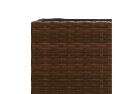 Canteiro elevado para plantas flores terraço jardim 36 x 30 x 32 cm resina trançada marrom 02_0037518