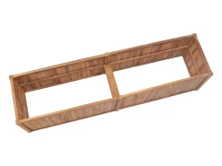 Canteiro elevado para plantas e flores terraço jardim 200 x 50 x 50 cm madeira maciça de teca marrom 02_0039398