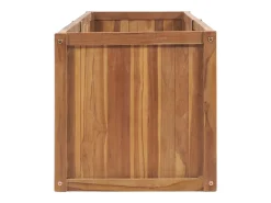 Canteiro elevado para plantas e flores terraço jardim 200 x 50 x 50 cm madeira maciça de teca marrom 02_0039398