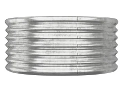 Canteiro elevado para plantas e flores terraço jardim aço revestido a pó 80 x 80 x 36 cm Prata 02_0038578