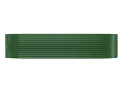 Canteiro elevado para plantas e flores adequado para pátios e jardins aço revestido a pó 322 x 100 x 68 cm verde 02_0039631