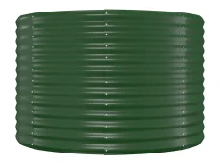 Canteiro elevado para plantas e flores adequado para pátios e jardins aço revestido a pó 322 x 100 x 68 cm verde 02_0039631