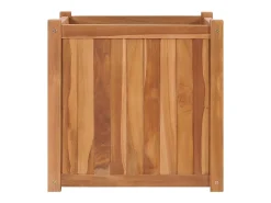 Canteiro elevado para plantas e flores ideal para terraços e jardins 50 x 50 x 50 cm madeira maciça de teca marrom 02_0039232