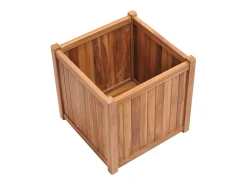 Canteiro elevado para plantas e flores ideal para terraços e jardins 50 x 50 x 50 cm madeira maciça de teca marrom 02_0039232