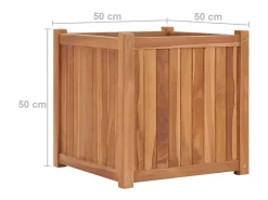 Canteiro elevado para plantas e flores ideal para terraços e jardins 50 x 50 x 50 cm madeira maciça de teca marrom 02_0039232