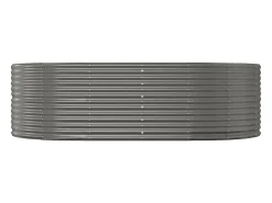 Canteiro elevado para plantas e flores terraço jardim 212 x 140 x 68 cm aço revestido a pó cinza 02_0039408