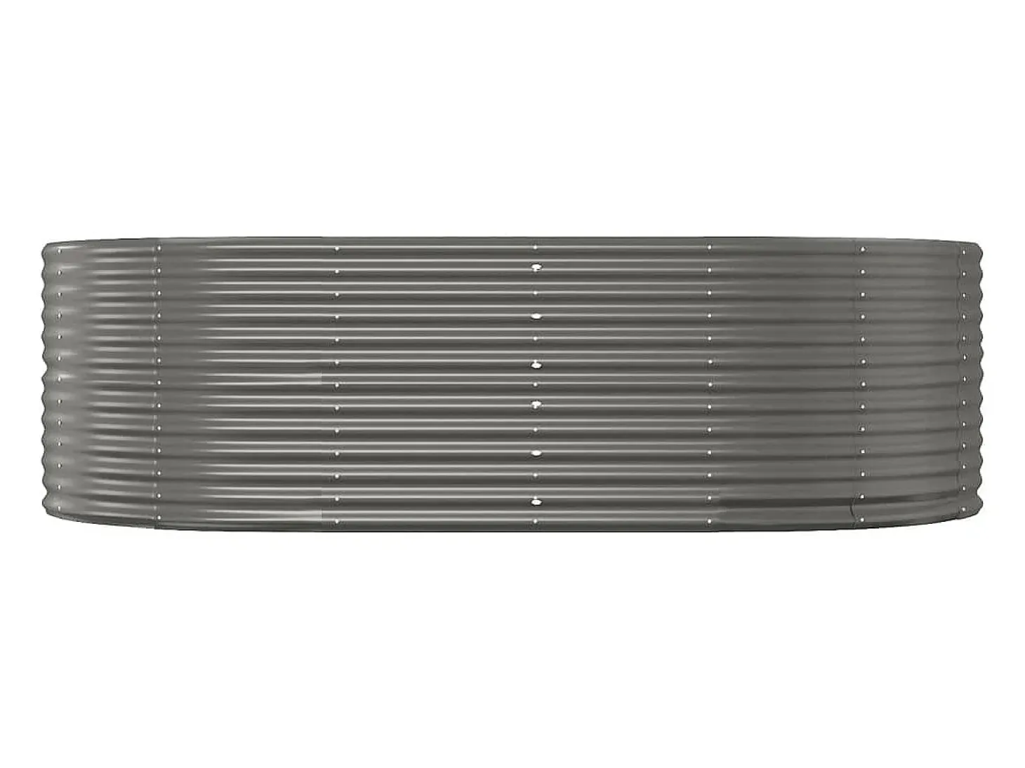 Canteiro elevado para plantas e flores terraço jardim 212 x 140 x 68 cm aço revestido a pó cinza 02_0039408