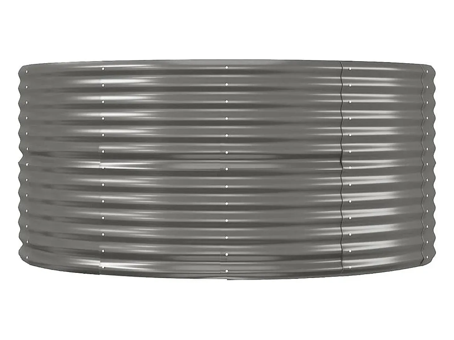 Canteiro elevado para plantas e flores terraço jardim 212 x 140 x 68 cm aço revestido a pó cinza 02_0039408