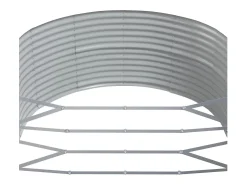 Canteiro elevado para plantas e flores terraço jardim 212 x 140 x 68 cm aço revestido a pó cinza 02_0039408