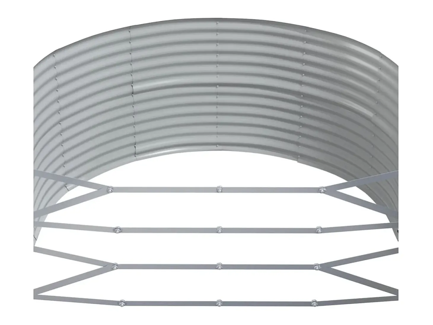 Canteiro elevado para plantas e flores terraço jardim 212 x 140 x 68 cm aço revestido a pó cinza 02_0039408
