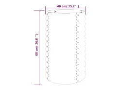 Canteiro elevado para plantas e flores adequado para pátios e jardins feito de aço revestido a pó 40 x 40 x 68 cm verde 02_0038575