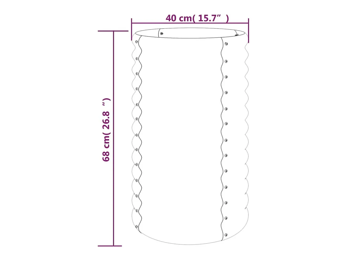 Canteiro elevado para plantas e flores adequado para pátios e jardins feito de aço revestido a pó 40 x 40 x 68 cm verde 02_0038575