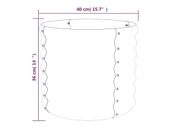Canteiro elevado para plantas e flores terraço jardim aço revestido a pó 40 x 40 x 36 cm Prata 02_0038572
