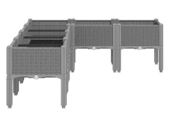 Canteiro elevado para plantas e flores ideal para terraços e jardins com pés cinza claro 160 x 120 x 42 cm PP cinza 02_0038173