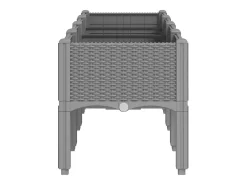 Canteiro elevado para plantas e flores ideal para terraços e jardins com pés cor clara 160 x 40 x 42 cm PP cinza 02_0038174