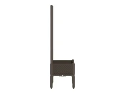 Canteiro elevado para plantas flores terraço jardim com treliça 40 x 40 x 142 cm PP marrom 02_0038292