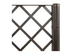 Canteiro elevado para plantas flores terraço jardim com treliça 40 x 40 x 142 cm PP marrom 02_0038292