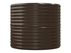 Canteiro elevado para plantas flores pátio jardim aço revestido a pó marrom 02_0039503