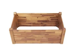Canteiro elevado para plantas e flores jardim 110 x 60 x 44 cm madeira maciça de acácia 02_0000984