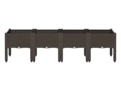 Canteiro elevado para plantas flores pátio jardim com pés 160 x 40 x 42 cm PP marrom 02_0038159