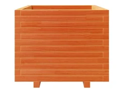 Canteiro elevado para plantas e flores ideal para terraços e jardins com acabamento em cera 60 x 60 x 49,5 cm madeira maciça de pinho marrom 02_0038474