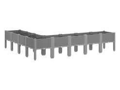 Canteiro elevado para plantas flores e pátios com pés cinza claro 200 x 160 x 42 cm PP cinza 02_0038175