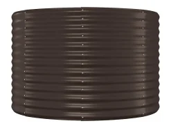Canteiro elevado para plantas e flores ideal para pátios e jardins em aço revestido a pó cor marrom 02_0039553