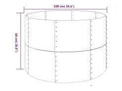 Canteiro elevado para plantas e flores ideal para pátios e jardins em aço revestido a pó cor marrom 02_0039553