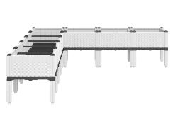 Canteiro elevado para plantas flores pátio jardim com pés 200 x 160 x 42 cm PP branco 02_0038161