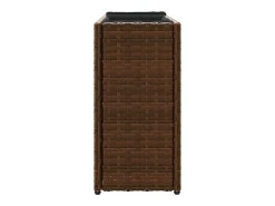 Canteiro elevado para plantas e flores ideal para terraços e jardins com 2 vasos 90 x 20 x 40 cm em resina trançada marrom 02_0038084