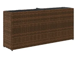 Canteiro elevado para plantas e flores ideal para terraços e jardins com 2 vasos 90 x 20 x 40 cm em resina trançada marrom 02_0038084