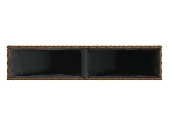 Canteiro elevado para plantas e flores ideal para terraços e jardins com 2 vasos 90 x 20 x 40 cm em resina trançada marrom 02_0038084