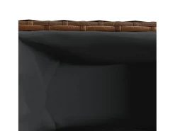 Canteiro elevado para plantas e flores ideal para terraços e jardins com 2 vasos 90 x 20 x 40 cm em resina trançada marrom 02_0038084