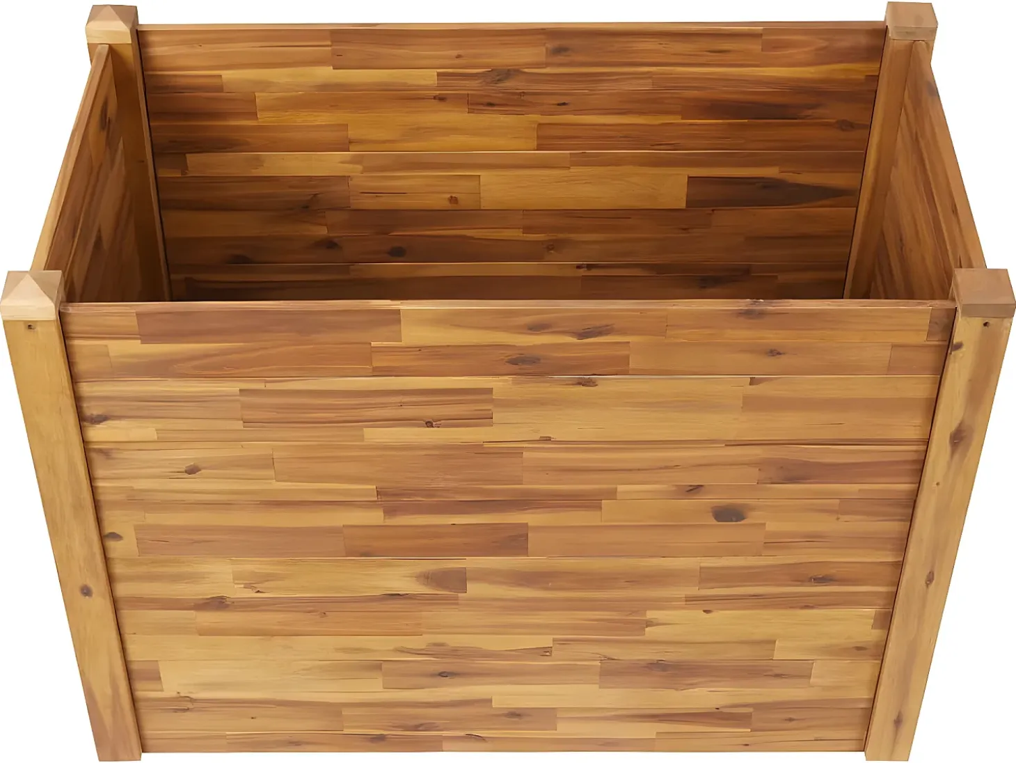 Canteiro elevado para plantas e flores jardim 110 x 60 x 84 cm madeira maciça de acácia 02_0000985