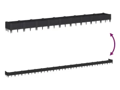Canteiro elevado para plantas flores pátio jardim com estacas 362,5 x 42,5 x 28,5 cm PP preto 02_0038192