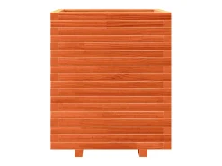 Canteiro elevado para plantas e flores ideal para terraços e jardins com acabamento em cera 60 x 60 x 72 cm madeira maciça de pinho marrom 02_0038477