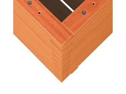 Canteiro elevado para plantas e flores ideal para terraços e jardins com acabamento em cera 60 x 60 x 72 cm madeira maciça de pinho marrom 02_0038477
