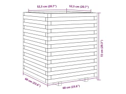 Canteiro elevado para plantas e flores ideal para terraços e jardins com acabamento em cera 60 x 60 x 72 cm madeira maciça de pinho marrom 02_0038477
