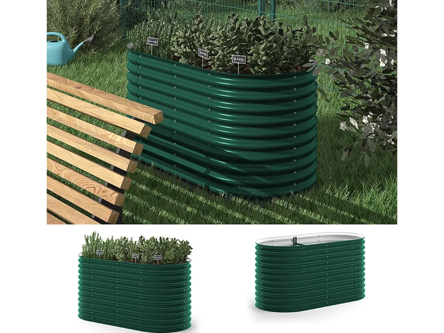 Canteiro elevado verde 160x80x80