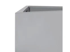 Canteiro triangular elevado para plantas flores e pátio/jardim 50 x 43 x 75 cm aço galvanizado prata 02_0038818