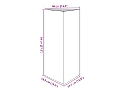 Canteiro triangular elevado para plantas flores e pátio/jardim 40 x 34,5 x 70 cm aço preto 02_0038810