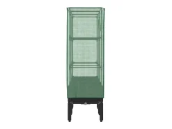 Canteiro/jardineira elevada com cobertura em imitação de rattan 120 x 40 x 140 cm preta 02_0038743