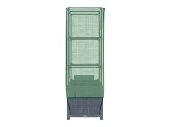 Canteiro/jardineira elevada com cobertura em imitação de rattan 80 x 40 x 138 cm Azul/Cinza 02_0038790