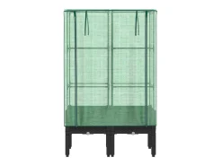 Canteiro/jardineira elevada com cobertura em imitação de rattan 80 x 40 x 140 cm preta 02_0038792