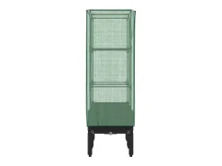 Canteiro/jardineira elevada com cobertura em imitação de rattan 80 x 40 x 140 cm preta 02_0038792